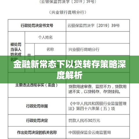 金融新常态下以贷转存策略深度解析