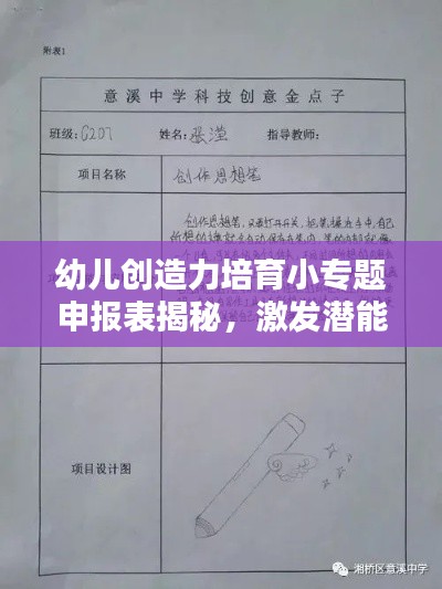 幼儿创造力培育小专题申报表揭秘，激发潜能，培育未来之星