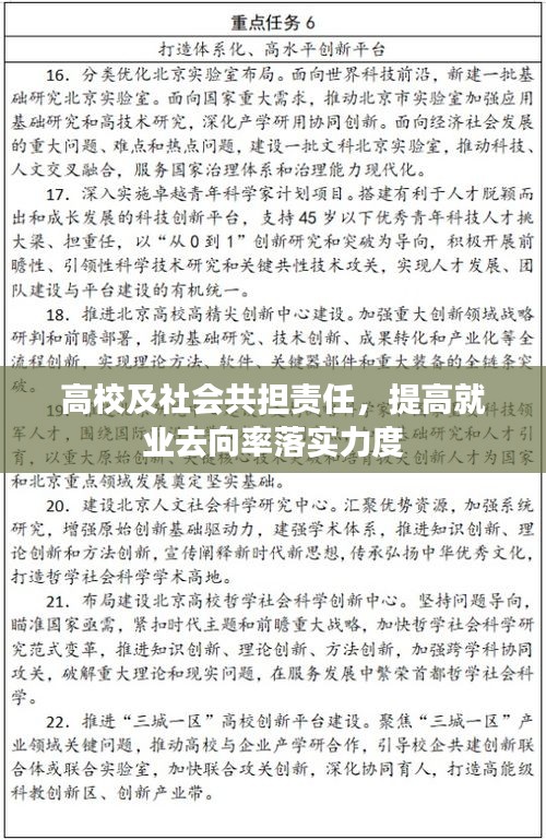 高校及社会共担责任，提高就业去向率落实力度
